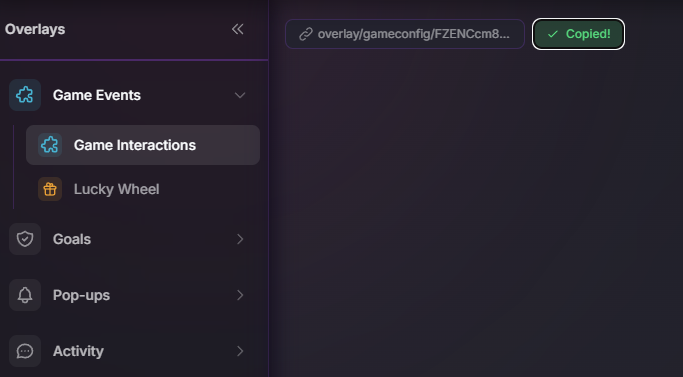 Copy the overlay link