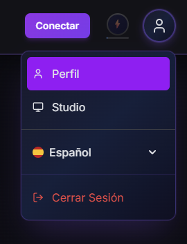 Abrir el perfil desde arriba a la derecha