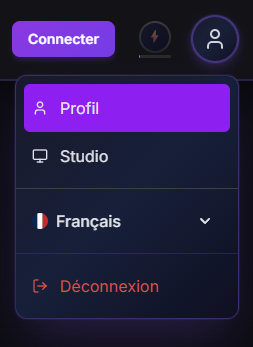 Ouvrir le profil en haut à droite