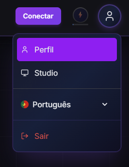 Abrir o perfil no canto superior direito